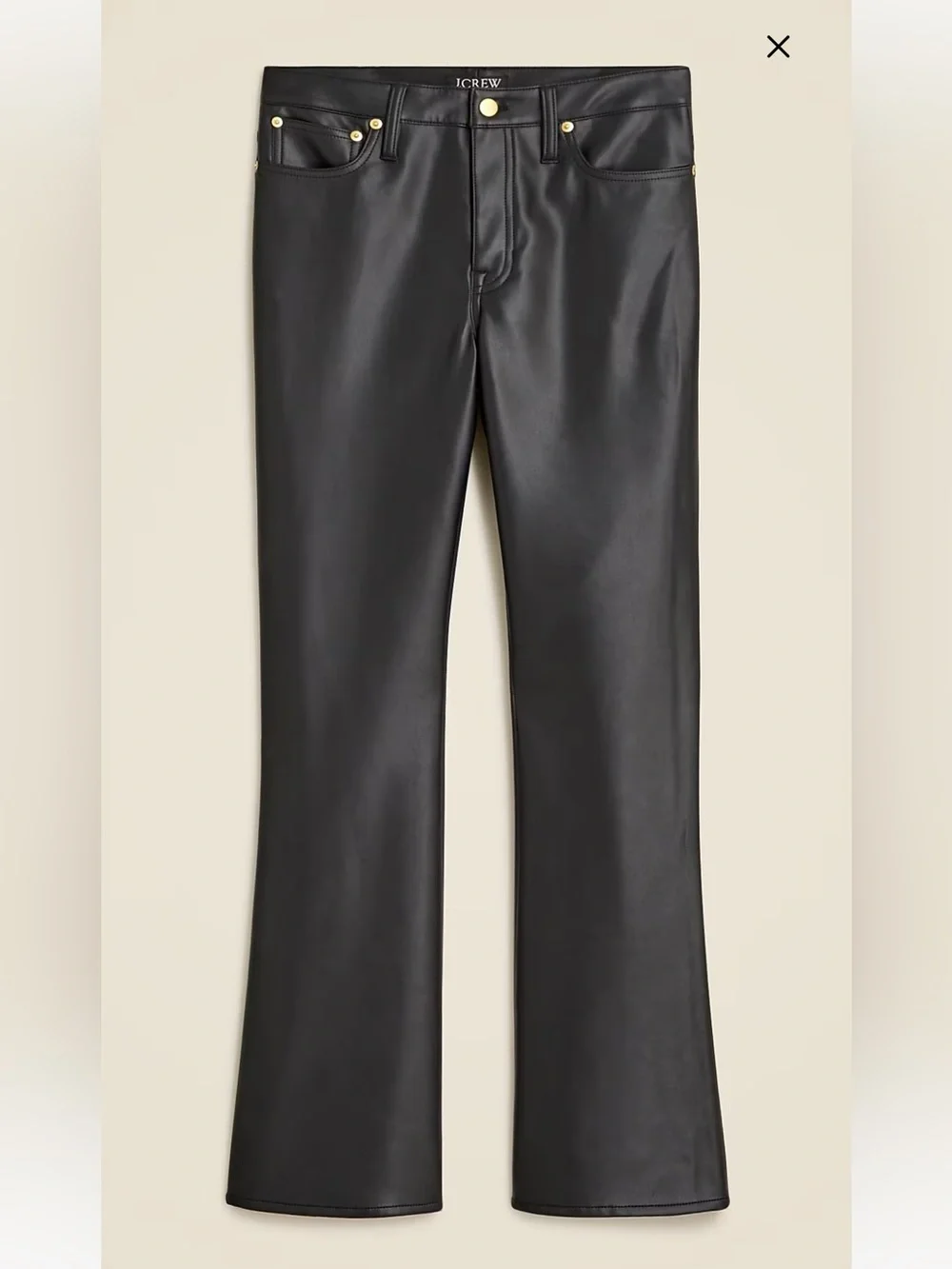 J. Crew Faux Leather High Rise Bootcut Pants